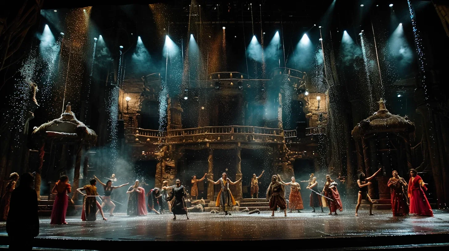 Les acteurs saluent le public debout après la dernière représentation d'un spectacle.