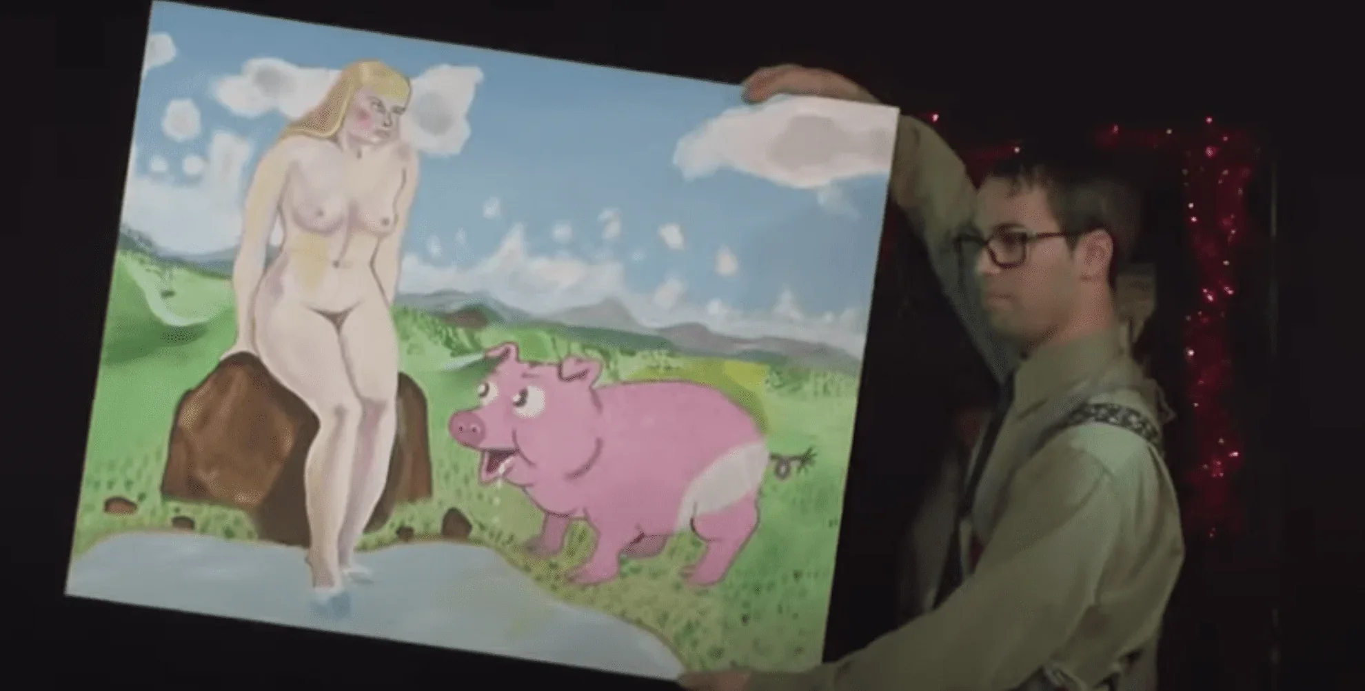 Cette image met en scène un cadeau de Noël des plus hilarants.