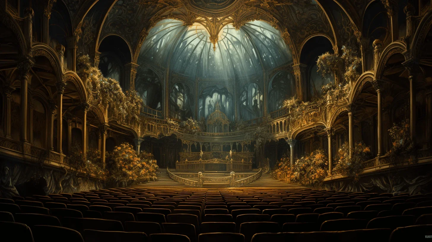 Cette captivante photo vous plonge dans l'atmosphère d'une salle de théâtre magique.