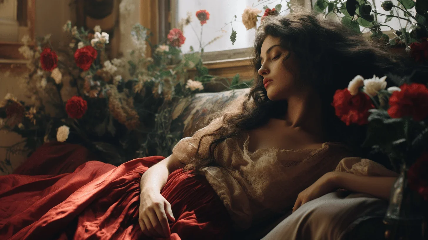 L'image nous emmène dans les coulisses d'un théâtre, capturant le moment précis d'un essayage de costume.