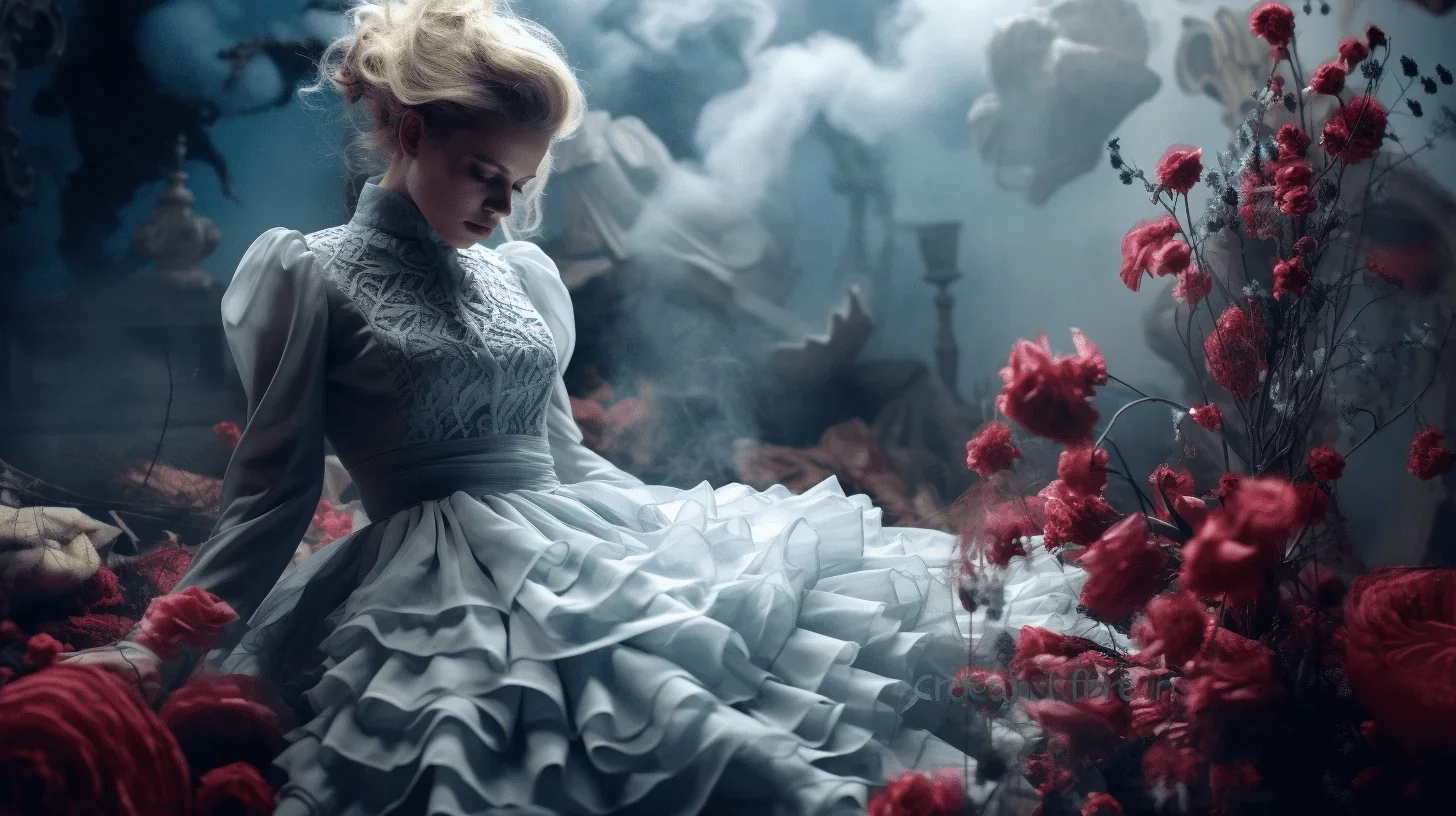 Cette image capte une scène vibrante et colorée d'un spectacle de théâtre.