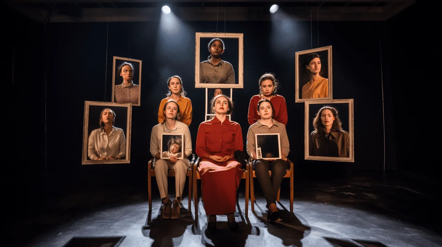 L'image illustre une scène de théâtre illuminée par un unique spot lumineux.