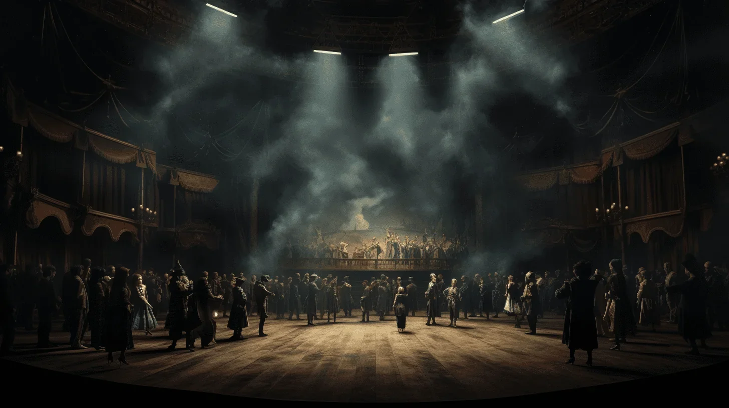 Une image captivante d'un décor de théâtre russe, resplendissant dans son ampleur et son extravagance.