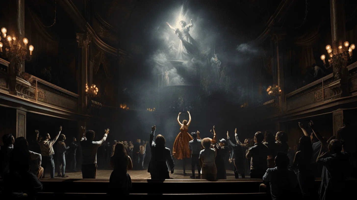 Une représentation enchanteresse de l'art du théâtre, où l'éclairage tamisé, les décors somptueux et les performances passionnées
