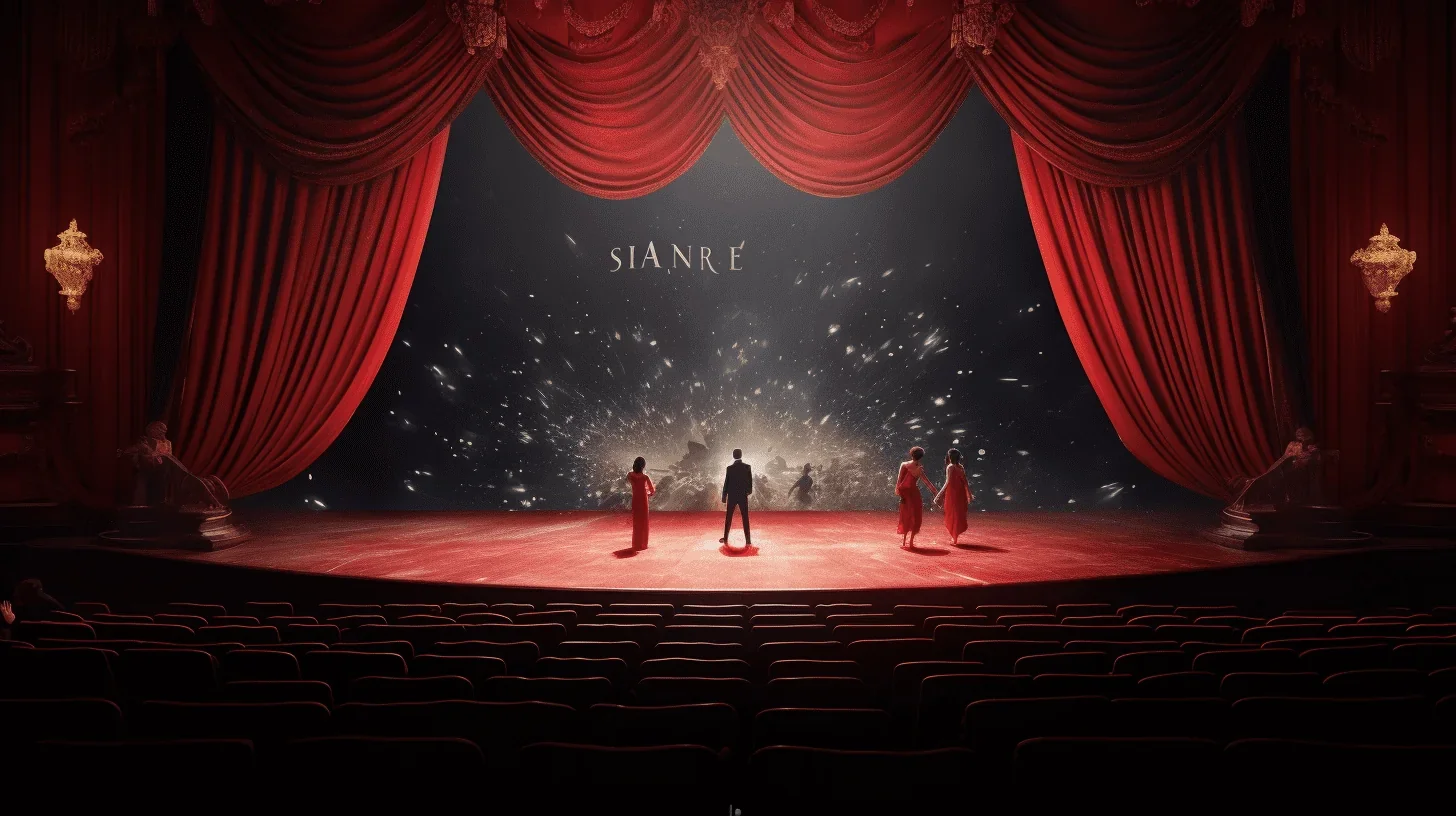 Une scène théâtrale minimalistement conçue, dépeignant la simplicité épurée de la scénographie moderne.