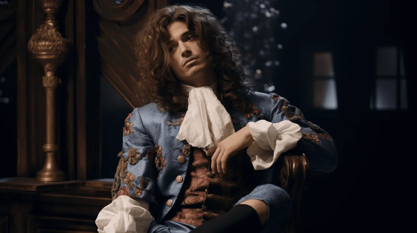 Cette photographie met en lumière un comédien revêtu de son costume de scène, prêt à s'emparer du rôle qui l'attend.