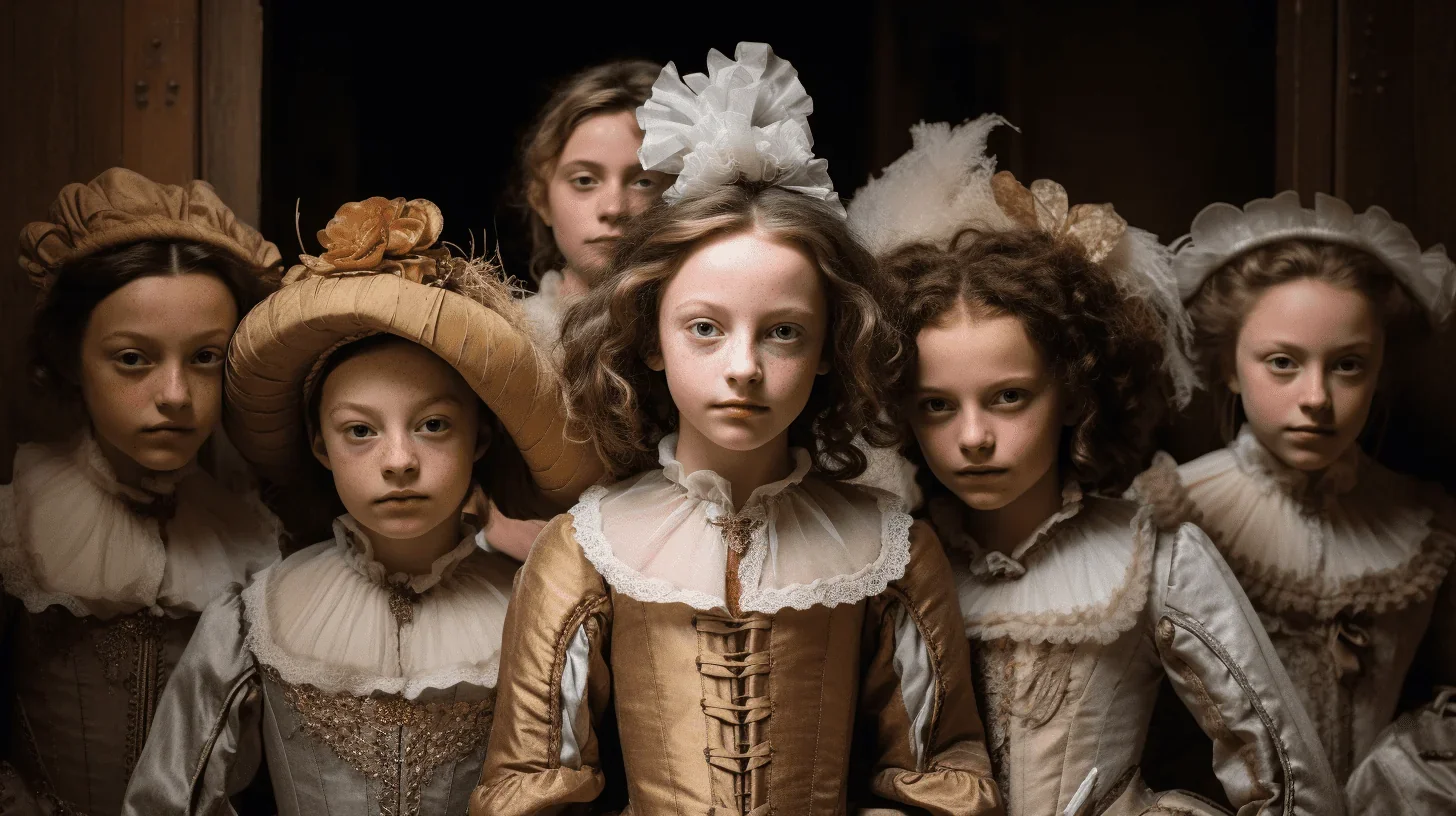 Élégance intemporelle : Jeunes filles en costume classique