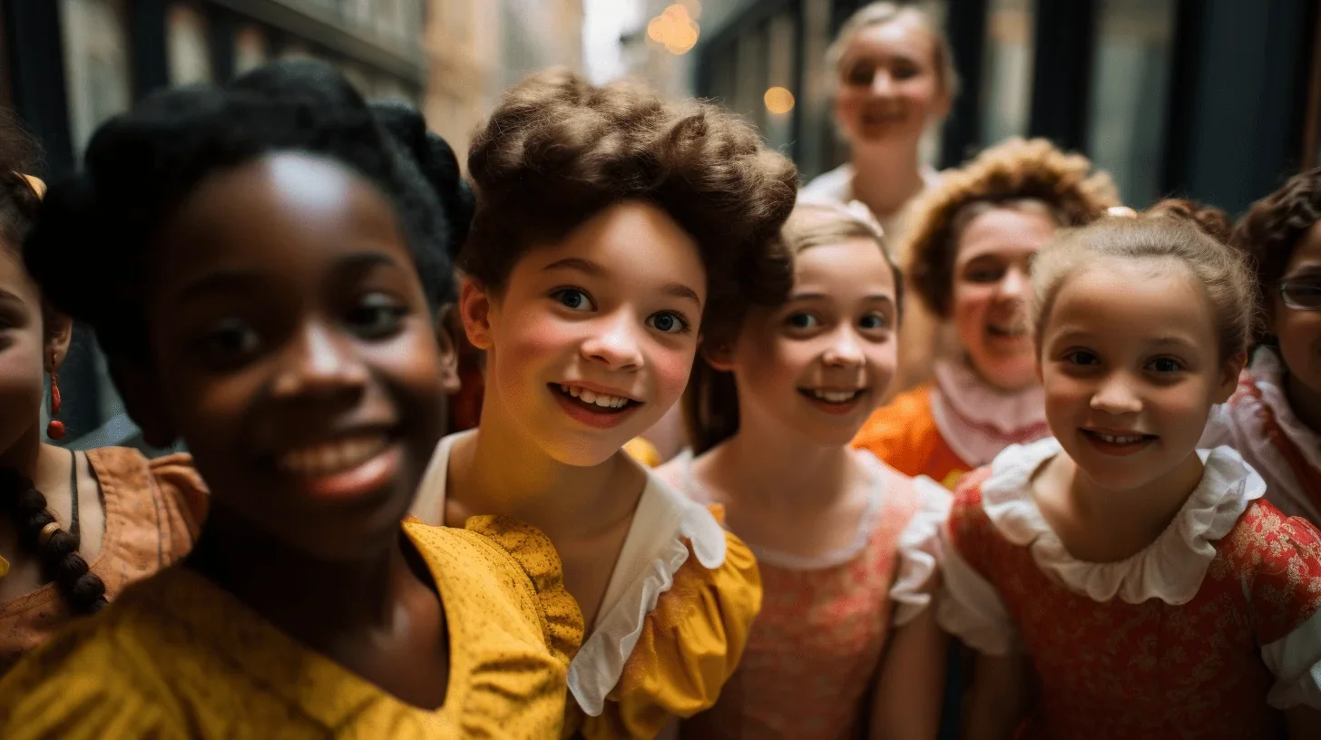 l'image capture l'instant magique où un groupe de jeunes filles talentueuses se retrouve dans leur atelier pour donner vie à leur