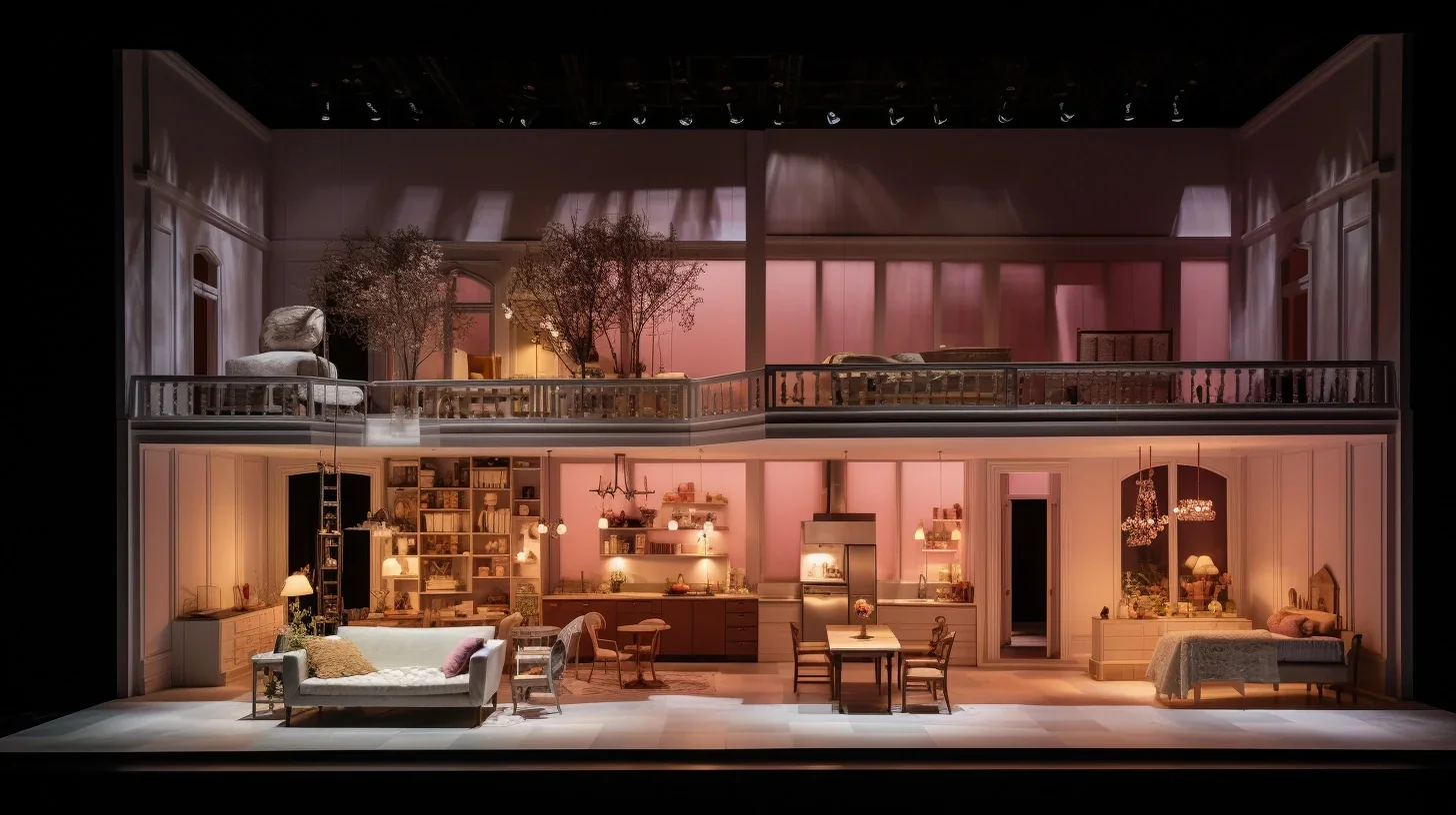 Cette image illustre des décors colorés et inventifs, minutieusement préparés pour la pièce de théâtre familiale.