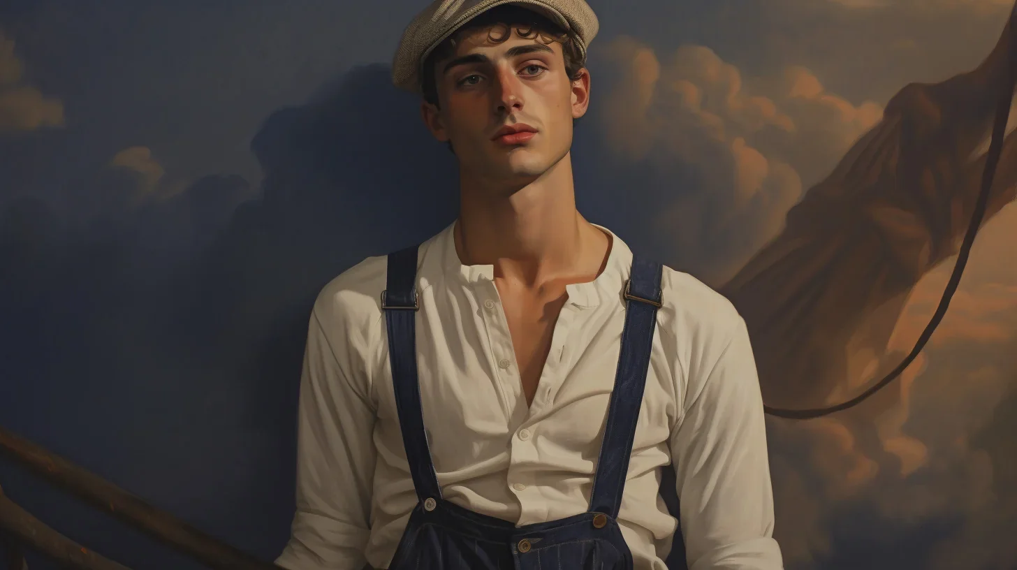 Un jeune homme nous fixe droit dans les yeux, son regard plein de détermination et de passion.