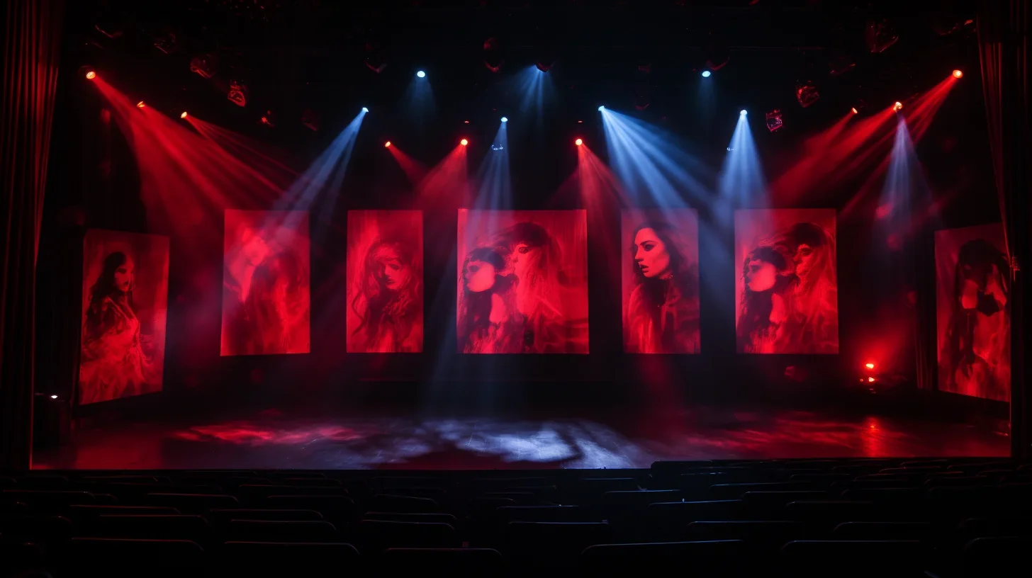 Image montrant une esquisse détaillée des décors prévus pour la représentation de la comédie policière 'Tueuses de Cinq à Sept', o