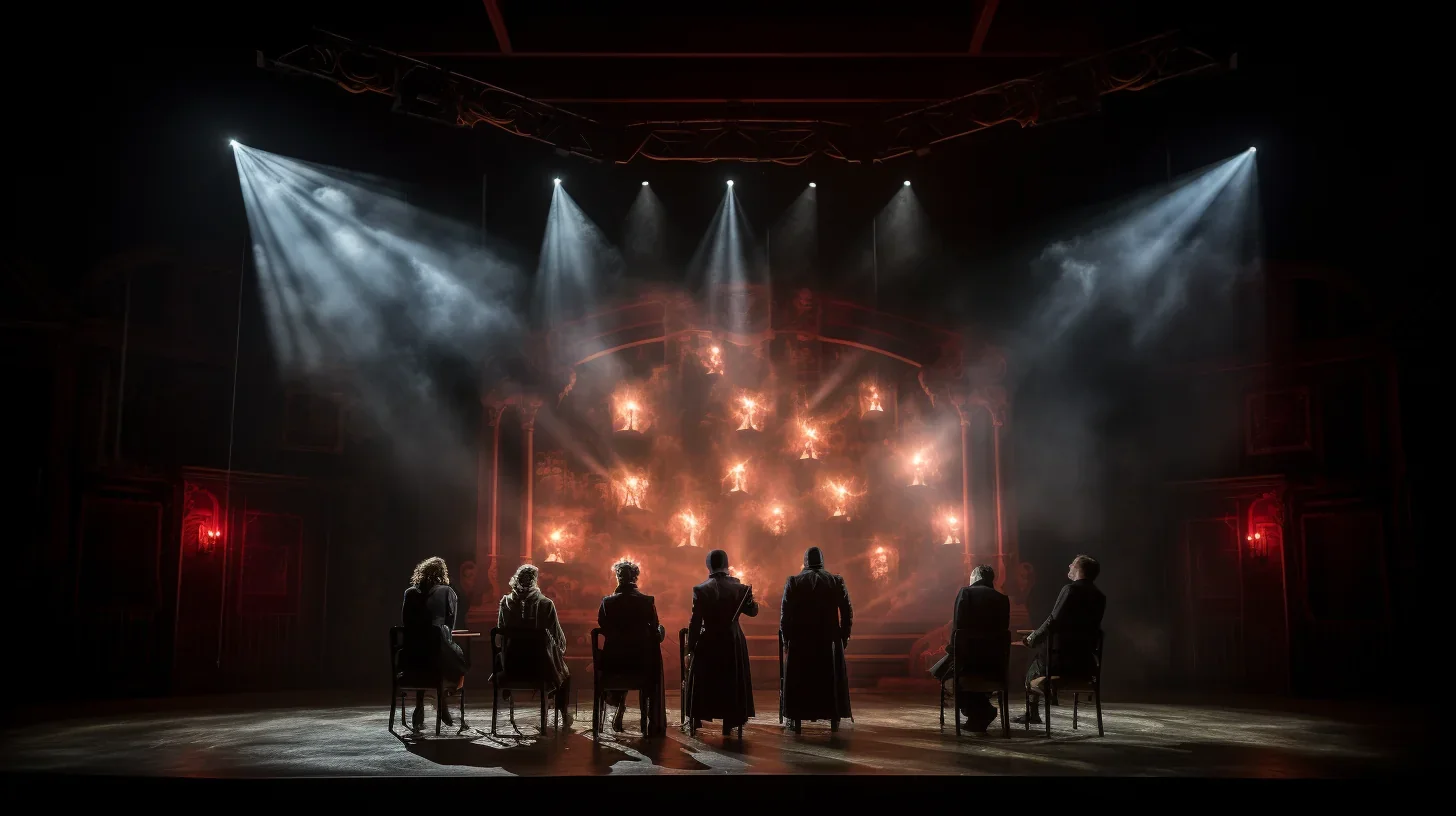 Cette image captivante capture le moment où deux faisceaux de projecteurs se croisent, créant un véritable carrefour d'émotions. L