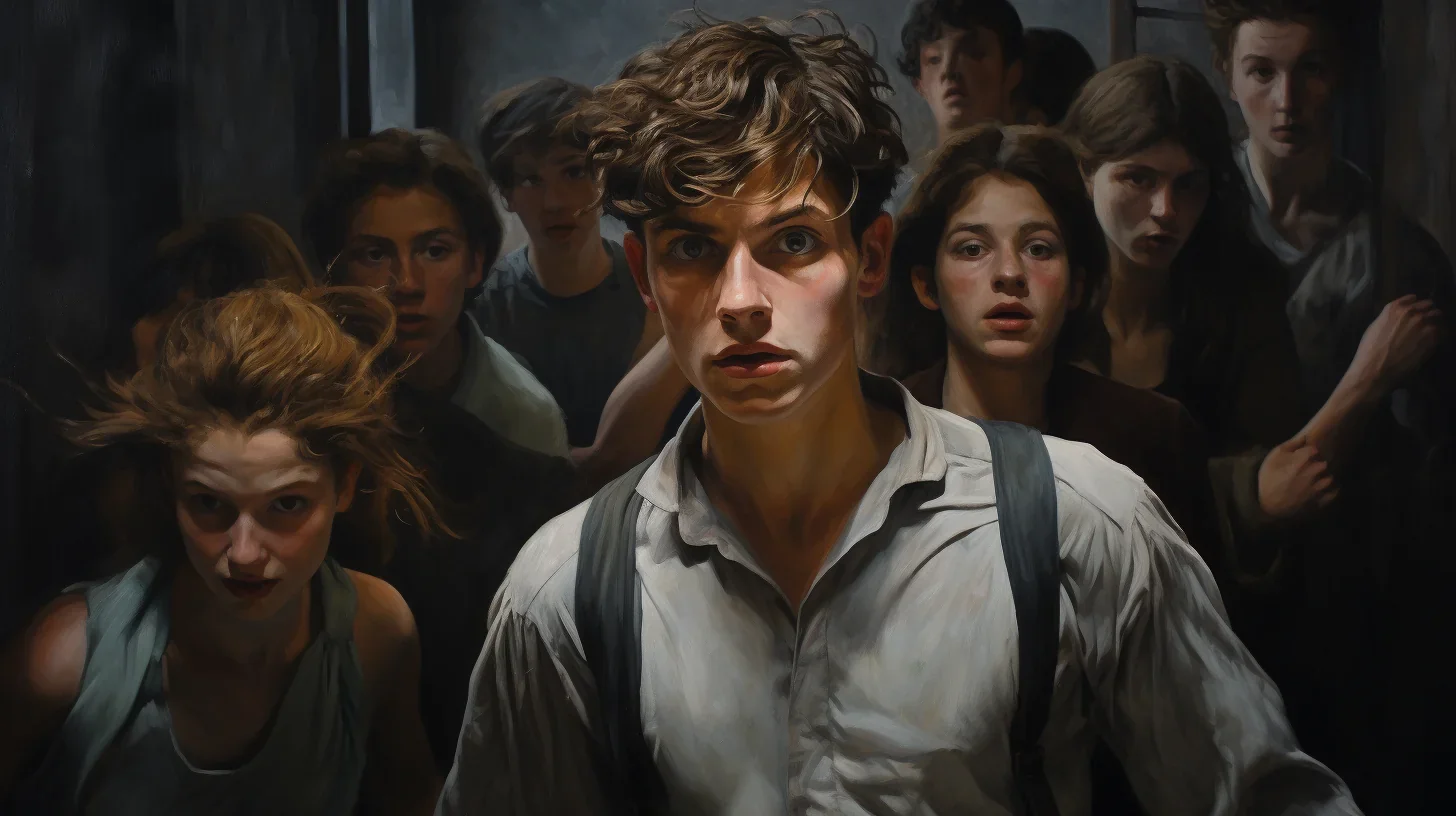 Cette image captivante met en lumière le personnage emblématique de Gavroche, tel que créé par Victor Hugo. Avec son air espiègle