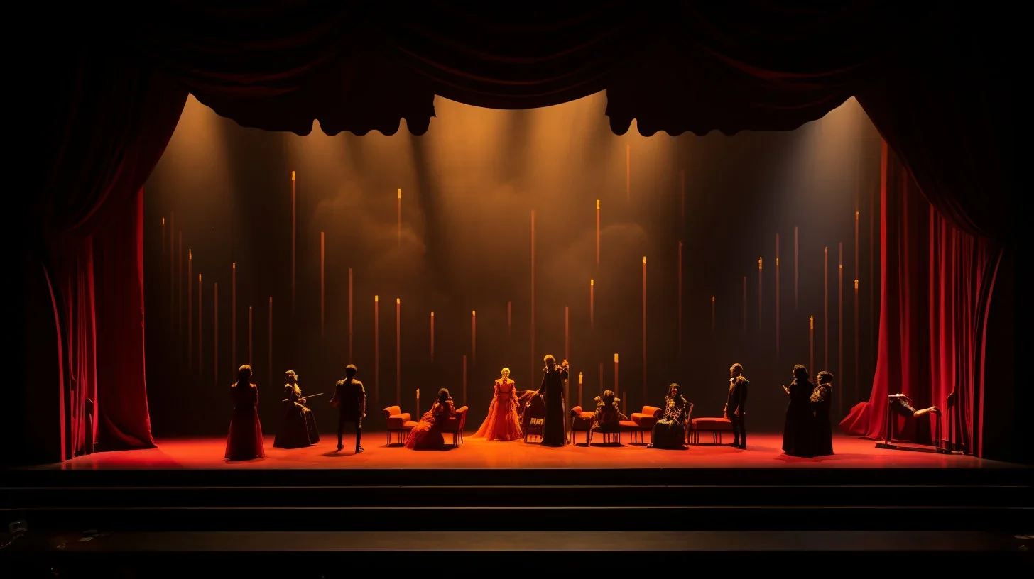 Cette image incarne l'essence même d'un spectacle classique, où l'élégance et la grâce s'entremêlent dans une symphonie visuelle e