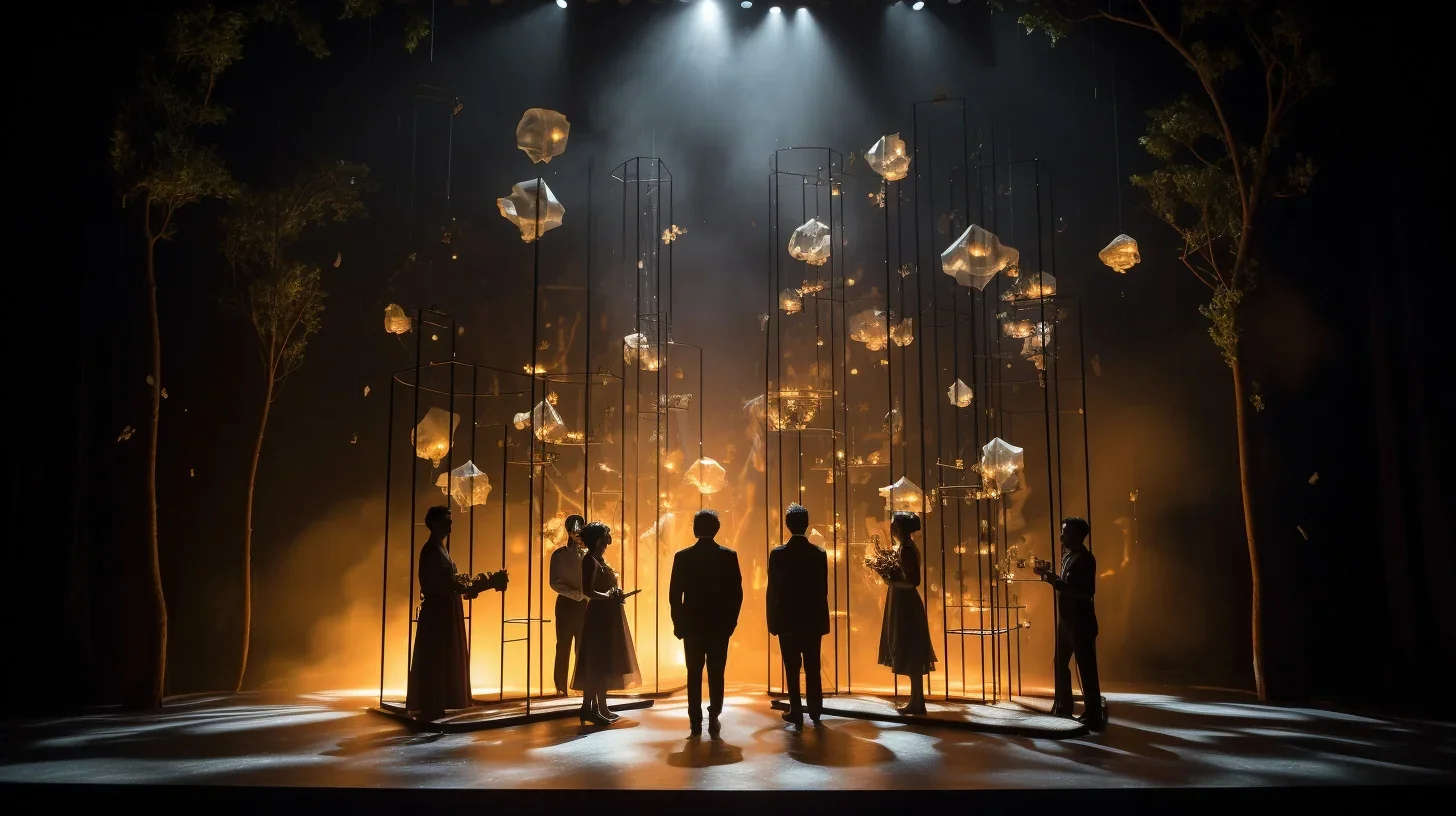 L'image saisit un moment captivant où la technologie et le théâtre se rejoignent pour créer une expérience hors du commun. Les eff