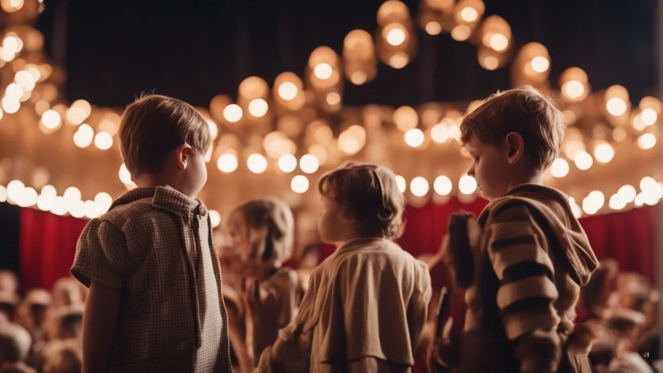 Dans cette image touchante, nous assistons à un moment empreint d'excitation et de joie alors que les enfants découvrent les rôles
