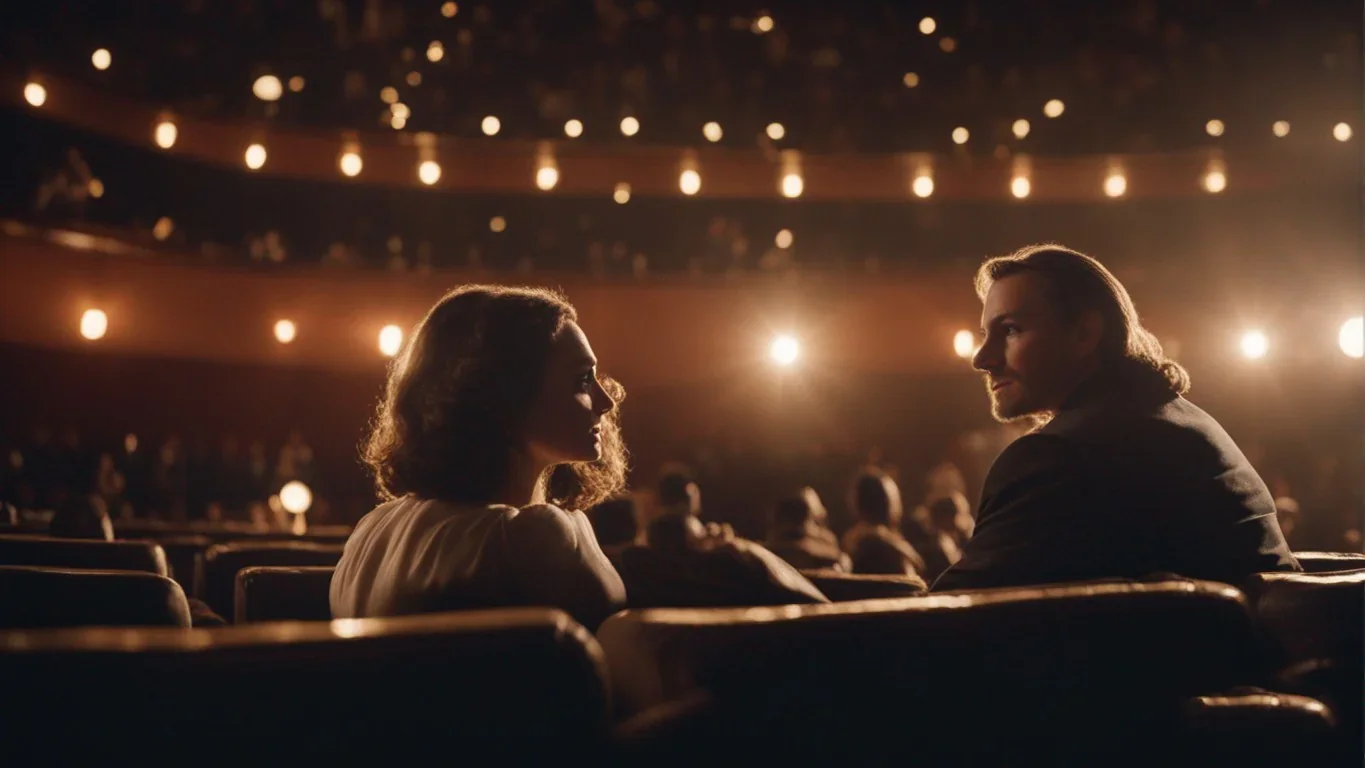 Cette image capture un moment captivant où les acteurs sont engagés dans une discussion animée avec l'auteur de la pièce. Les expr