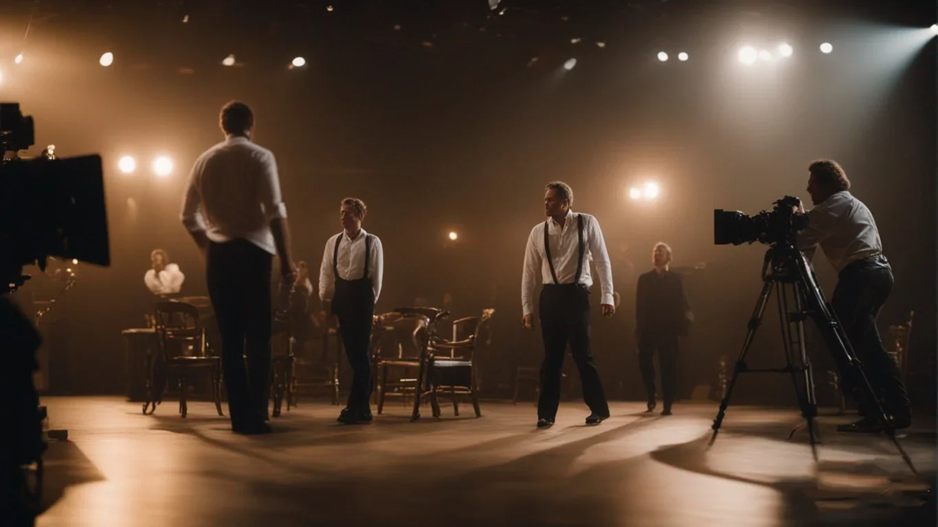 Les coulisses s'animent en couleurs et en mouvement. Les techniciens s'affairent avec une précision minutieuse, ajustant les lumiè