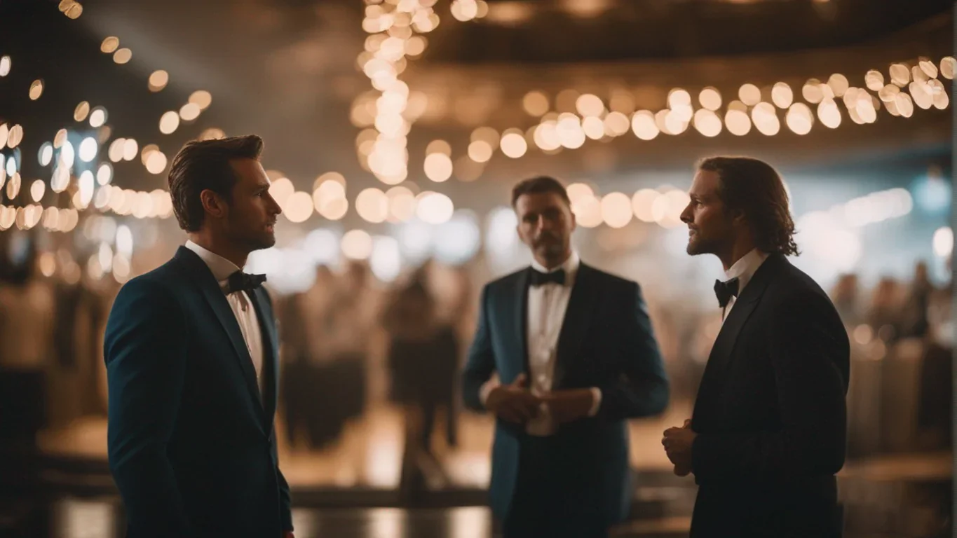 Cette photo énigmatique capture un moment de dialogue chargé d'intrigue. Les expressions interrogatives et les gestes suggestifs d