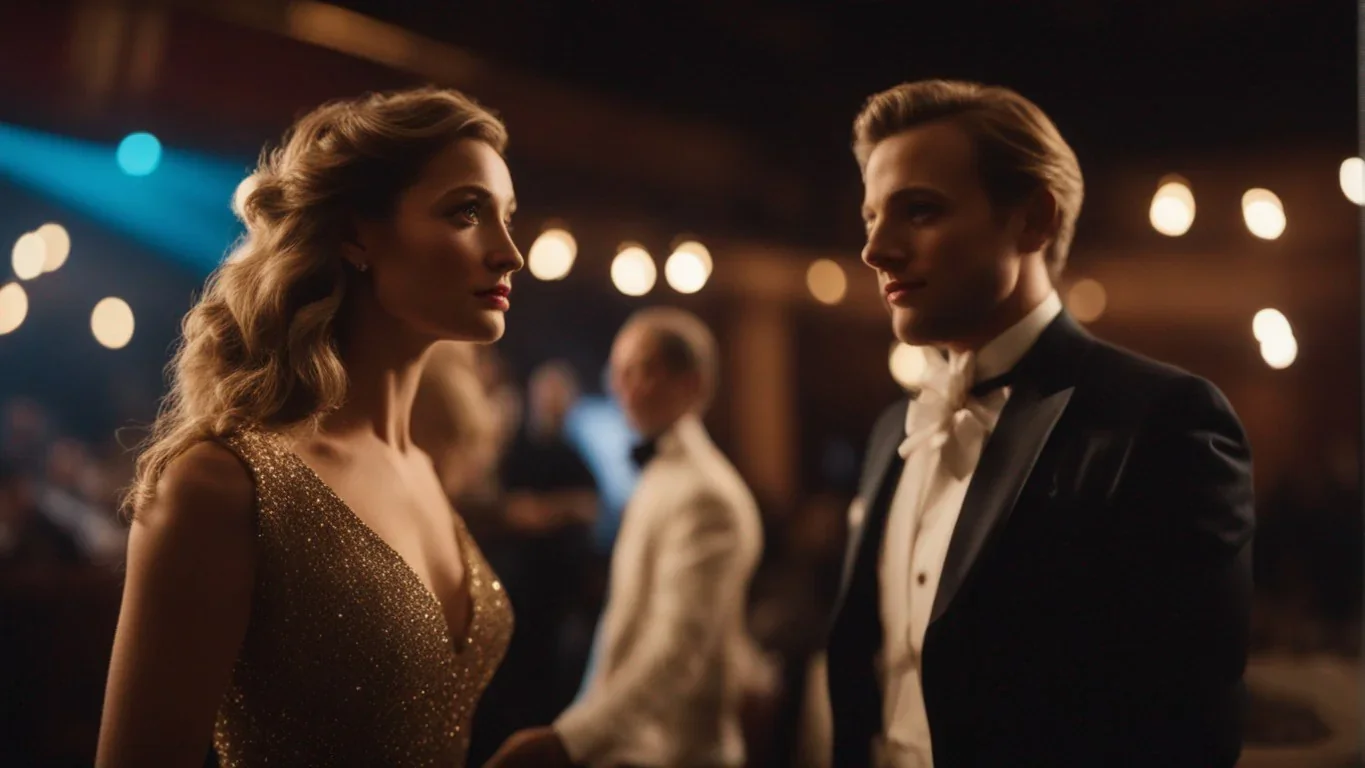 Dans cette image captivante, les émotions s'entrelacent au fil d'un dialogue enflammé pour l'amour. Les regards complices et les s