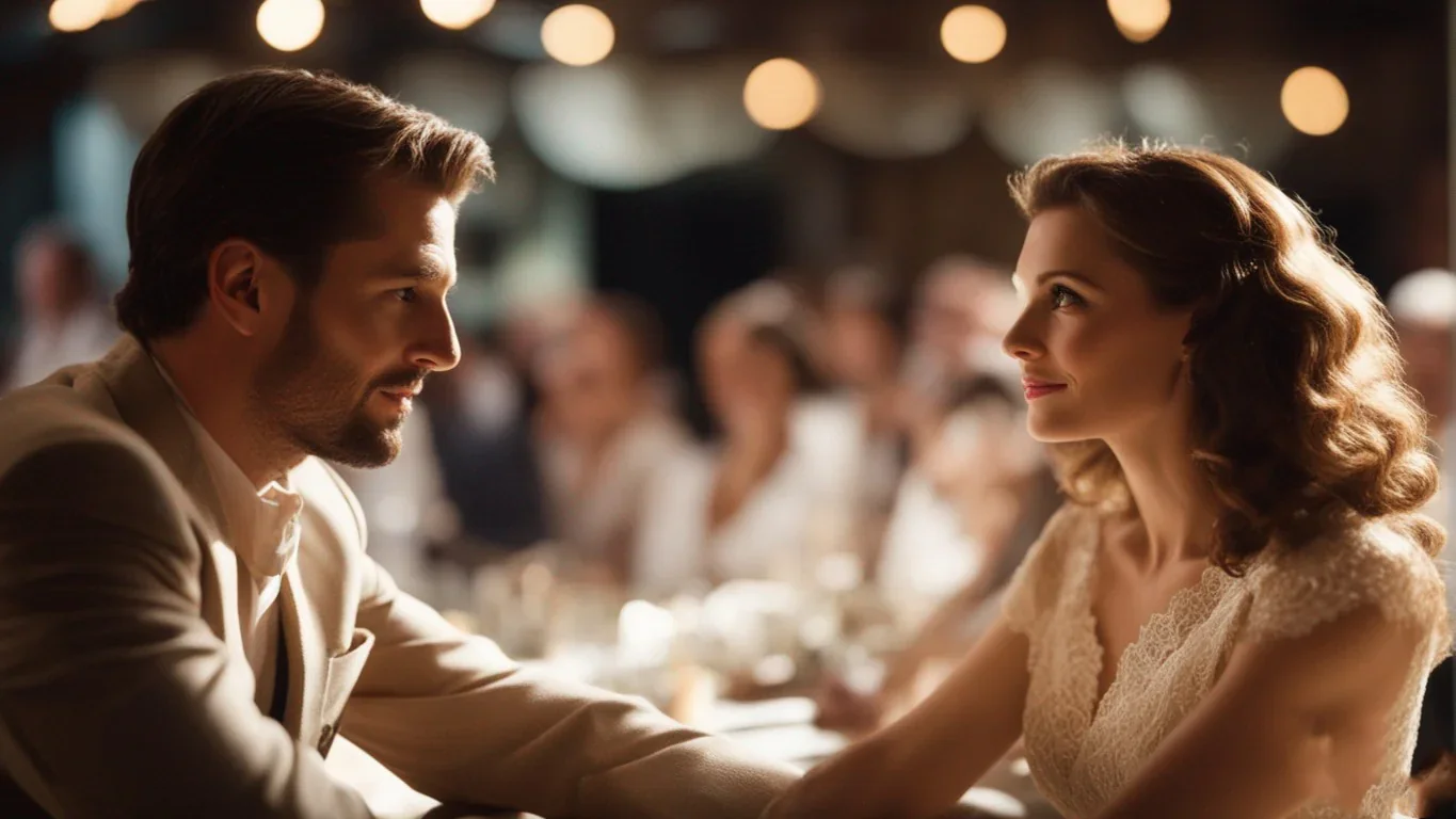 Dans cette image captivante, les regards deviennent les messagers silencieux d'un dialogue profond et mystérieux. Les yeux se croi