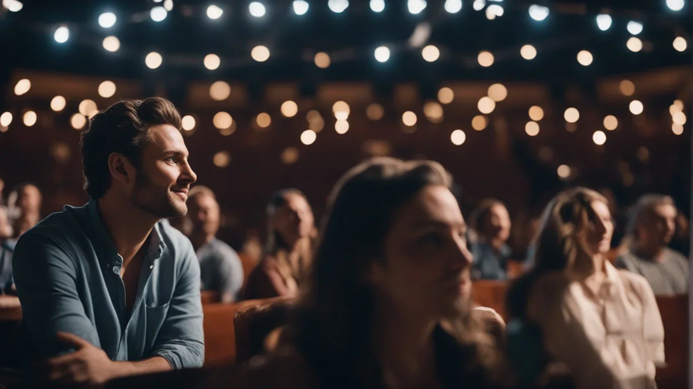 Cette photo capture un instant précieux où l'on observe les exercices théâtraux en pleine exploitation. Les expressions attentives
