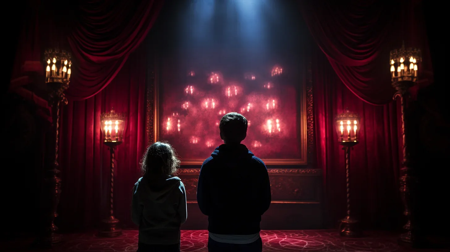 Regardez cette superbe photo de la pièce de théâtre, "L'Ami Inattendu". C'est une scène émouvante où le personnage principal, Emma