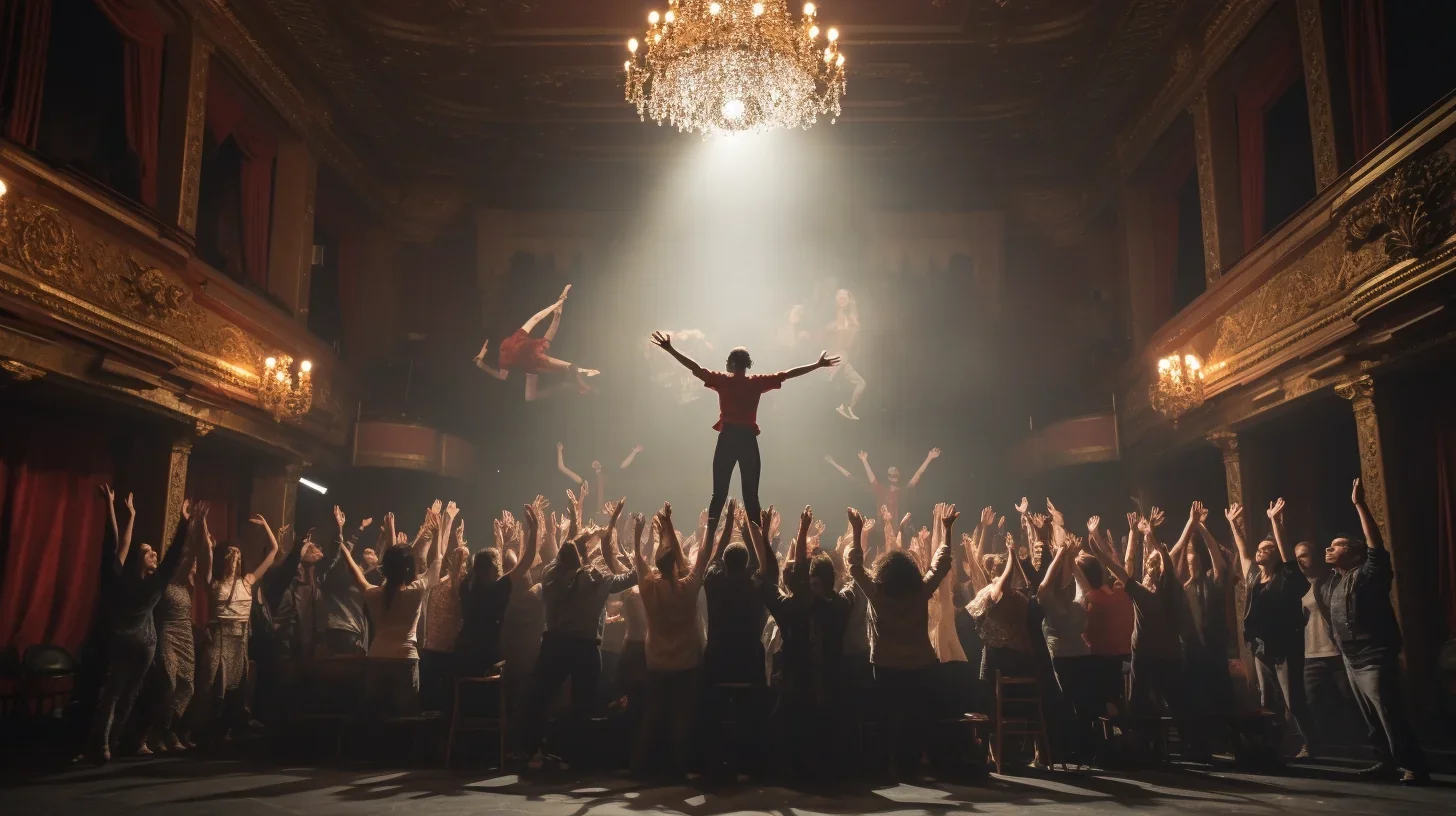 Voici un aperçu de notre scène finale avec tous les acteurs réunis. C'est un moment époustouflant où la magie du théâtre prend vie