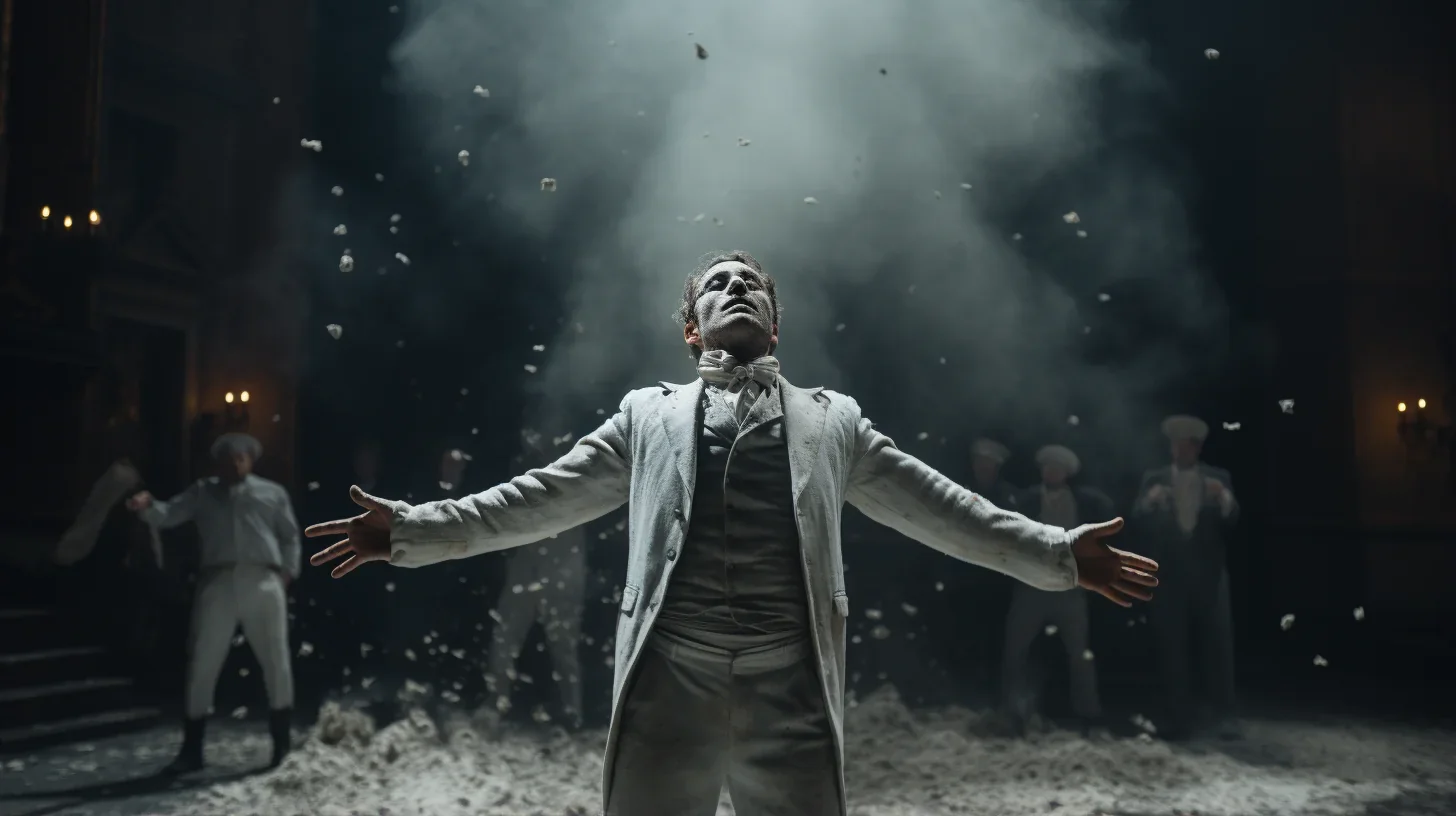 Dans cette image, ressentez l'intensité du moment où tout converge vers le climax de la pièce. L'émotion atteint son sommet, créan