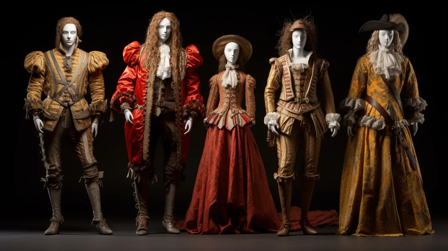 Découvrez ces magnifiques costumes d'époque, soigneusement confectionnés pour donner vie à l'histoire sur scène. Chaque détail ref