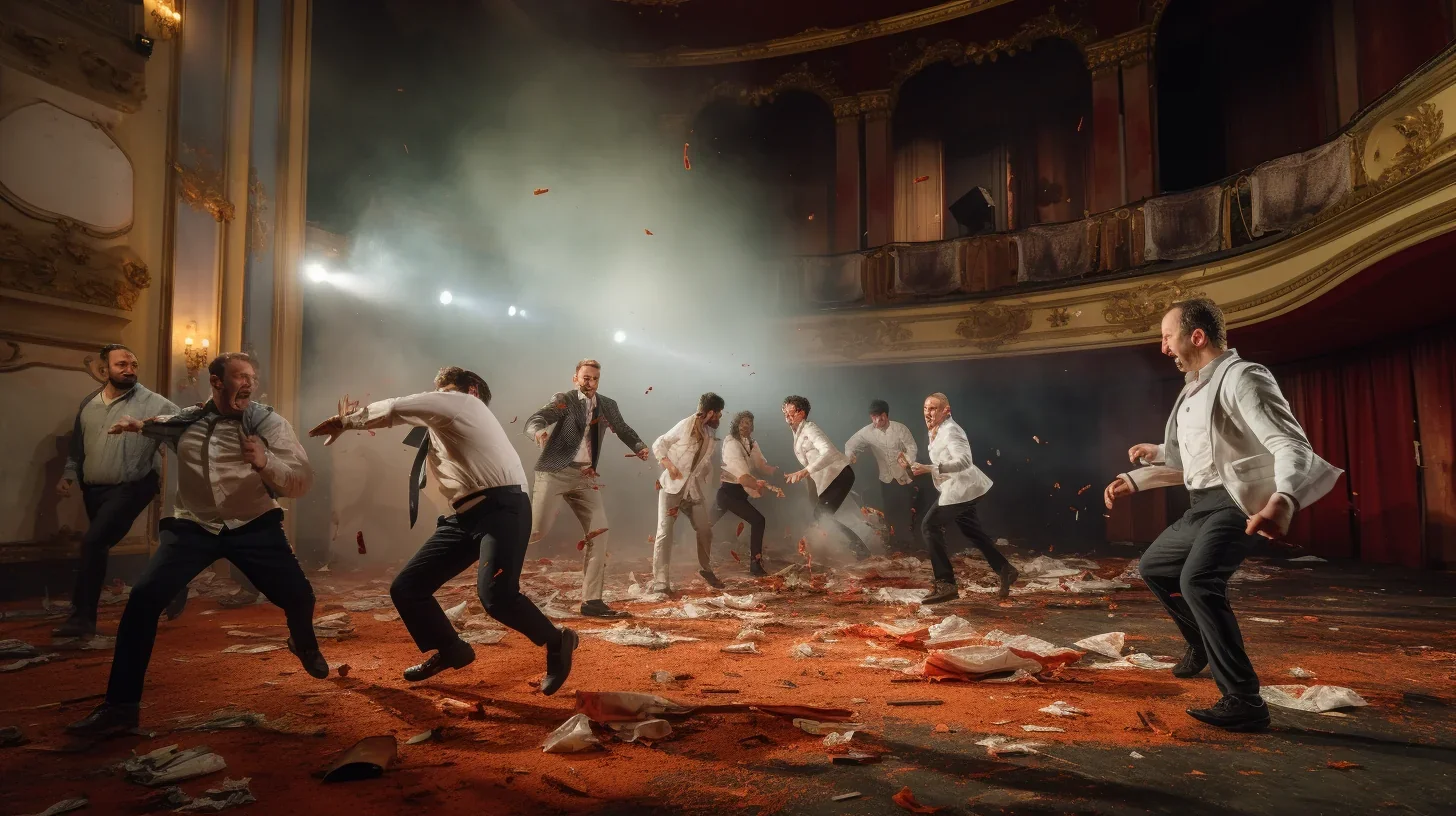 Sous les projecteurs, les acteurs s'expriment à travers le mouvement, créant une chorégraphie vivante qui raconte une histoire cap