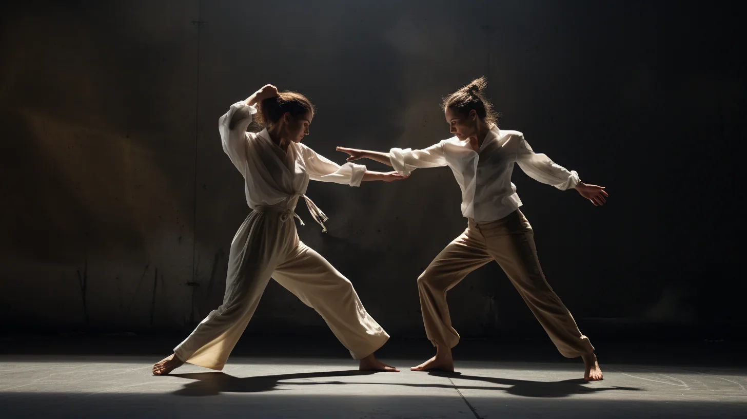 Dans cette image captivante, les filles s'engagent dans une bataille en рапирах (escrime à l'épée) lors d'un exercice. Leurs mouve