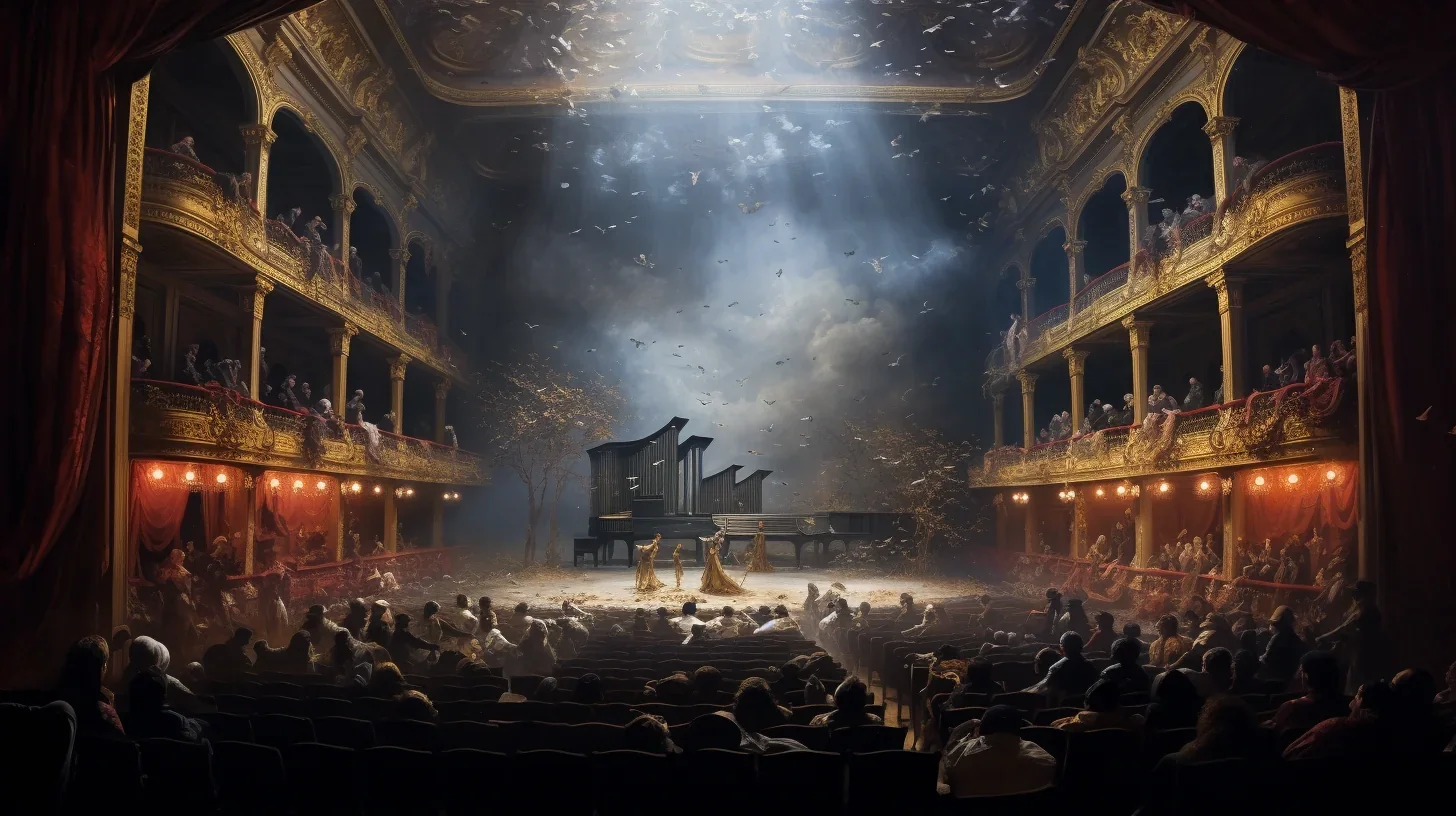 Scène de climax dramatique dans la pièce de théâtre