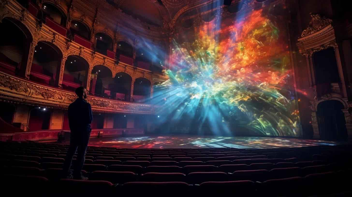 Image du metteur en scène en contemplation devant la scène