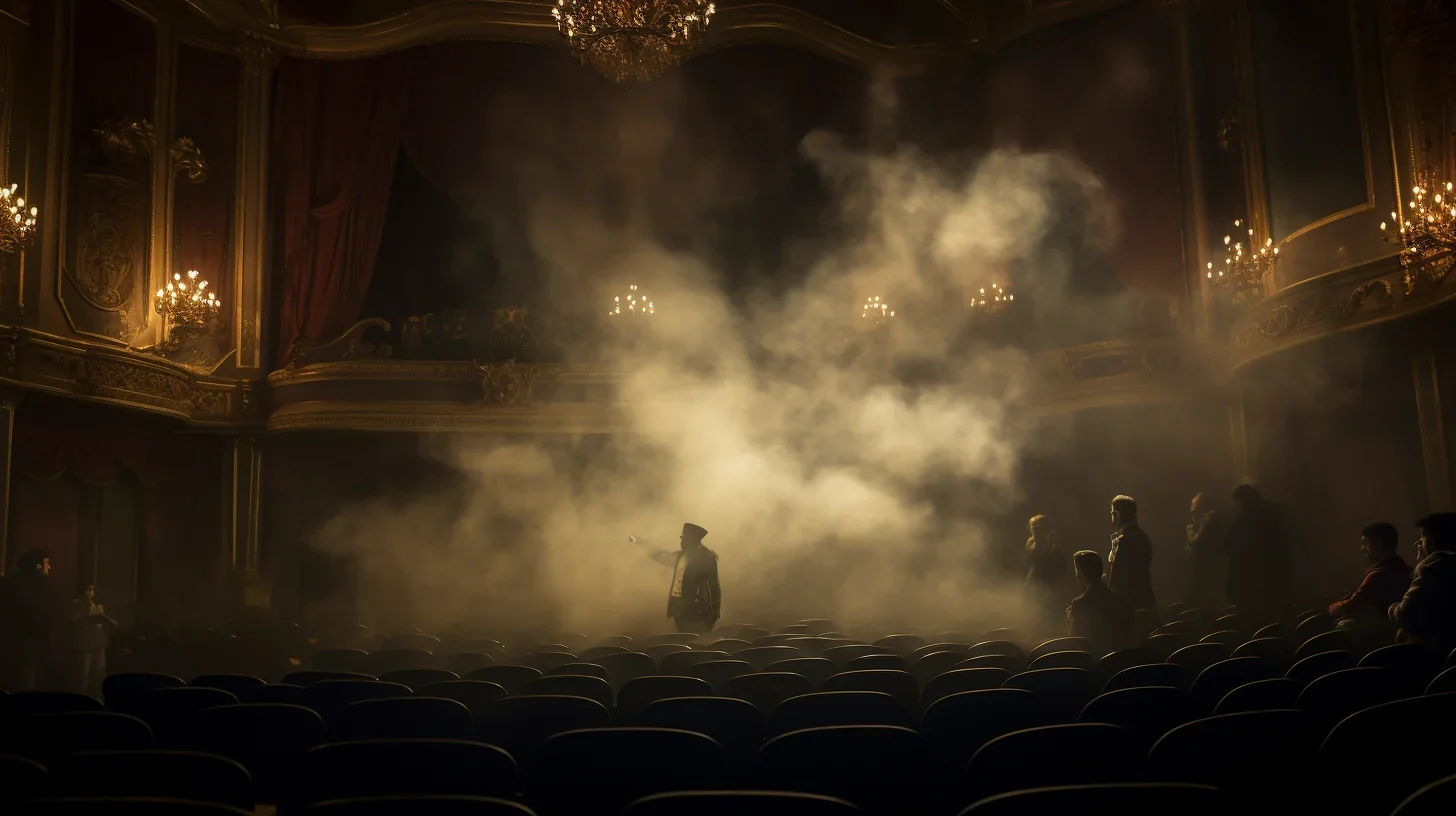 Effet de fumée enveloppant la scène, élément essentiel du spectacle