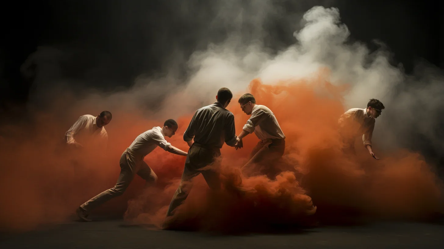 Effet de fumée lors de la représentation de l'atelier de théâtre