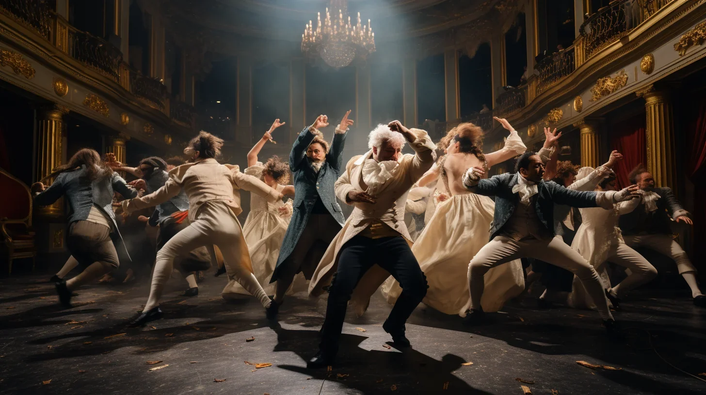 Scène de folie lors de la représentation de Tchekhov