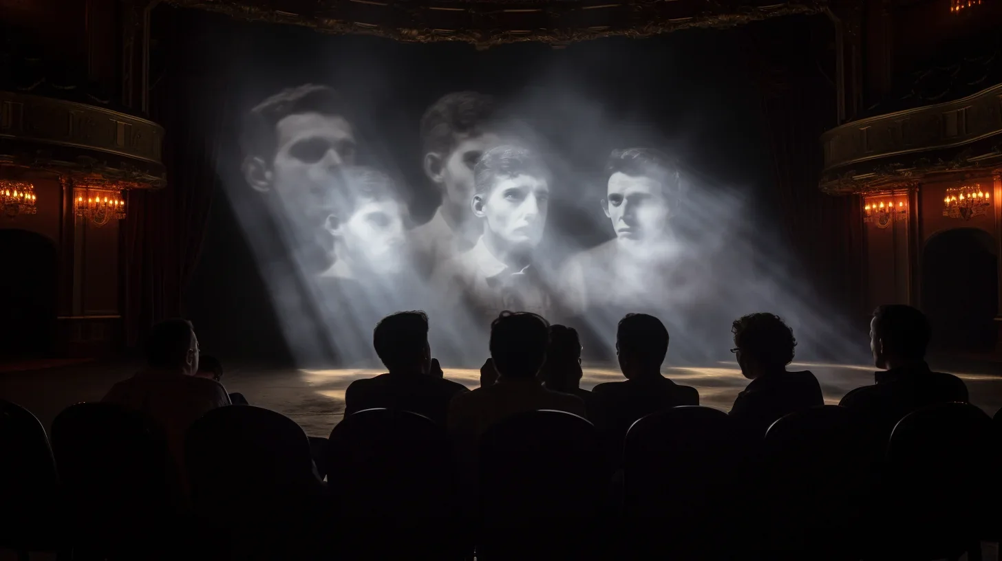 Metteur en scène appréciant un effet lumineux sur scène