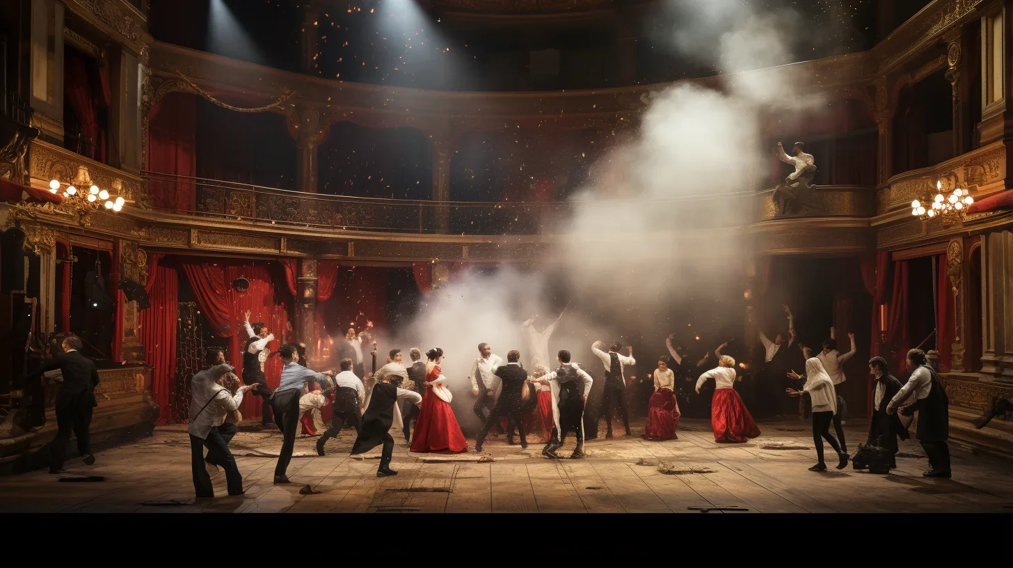 Reconstitution impressionnante d'une bataille historique sur scène