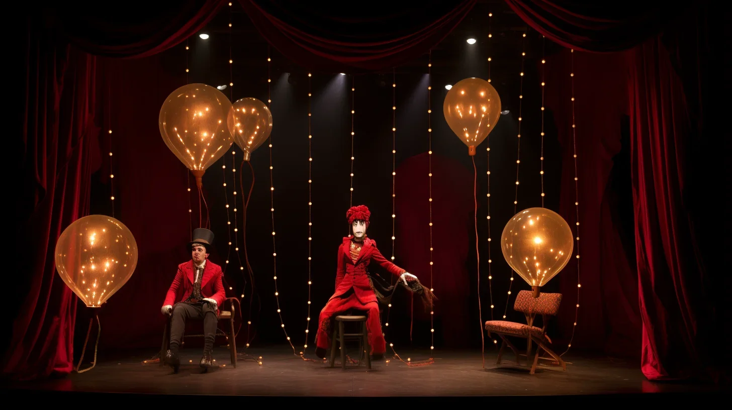 Esquisses de décors et de costumes pour une représentation théâtrale