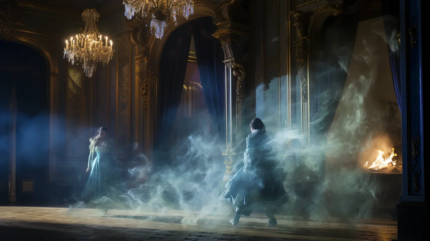 Moment clé de la performance expérimentale avec deux actrices sur scène