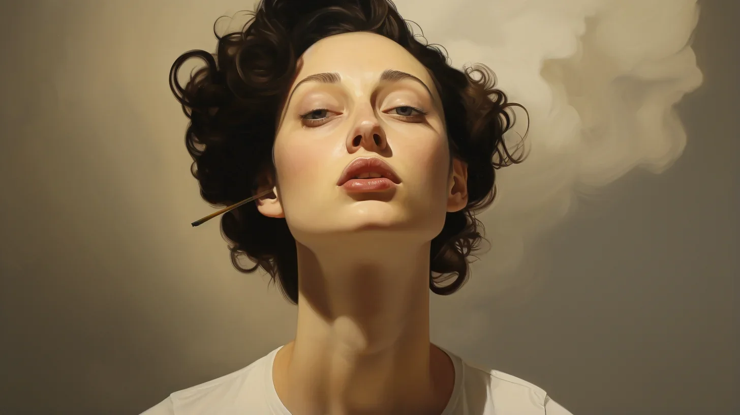 Visage de jeune femme en pleine séance d'exercice de diction