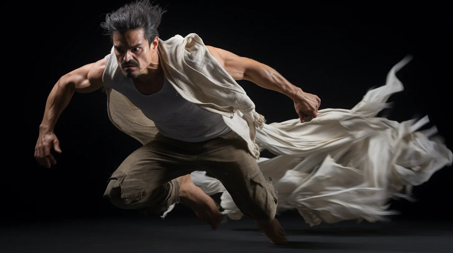 Un super-héros maléfique captivant le public lors d'une représentation théâtrale