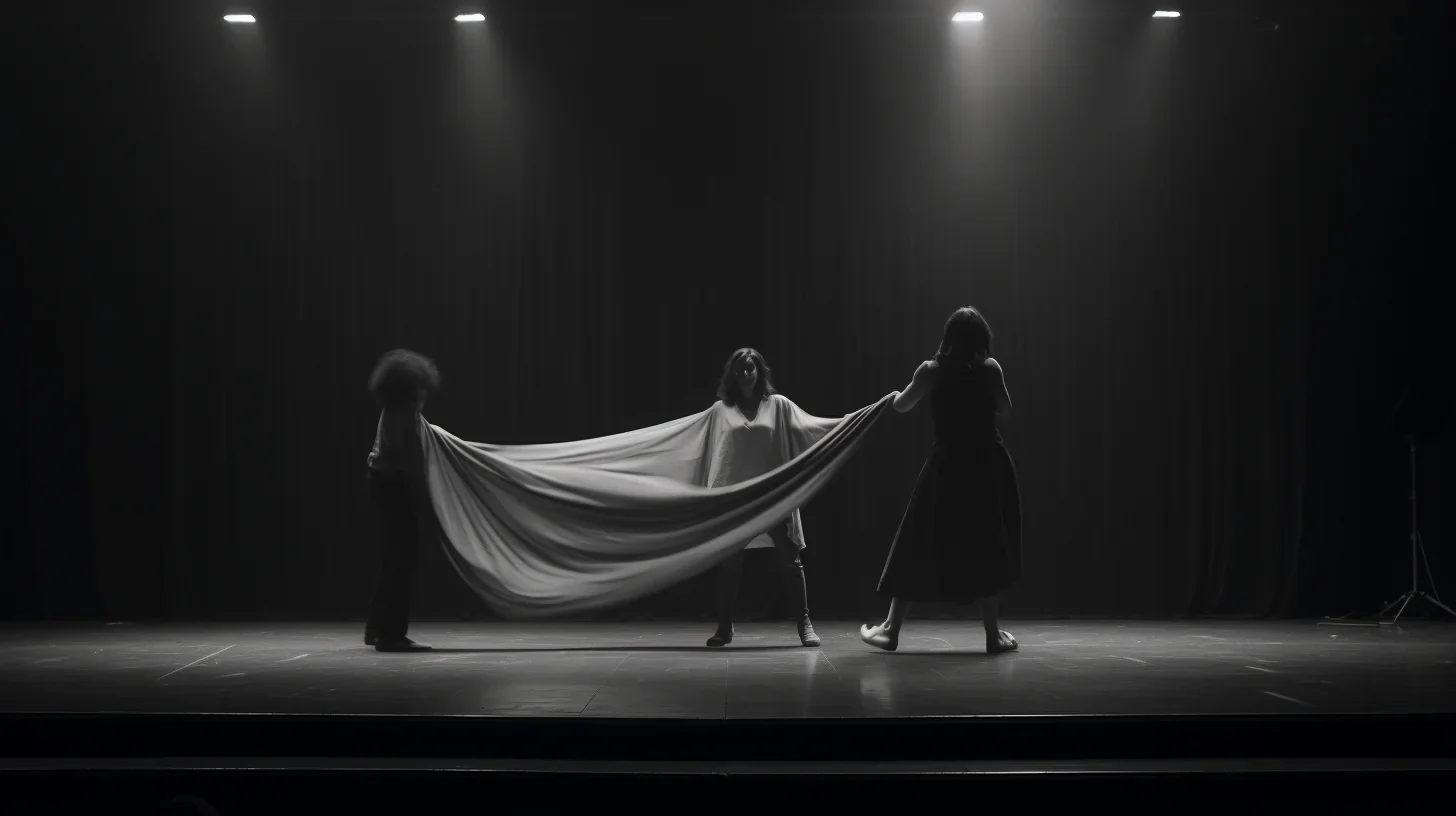 Trio d'artistes se livrant à une séance d'improvisation sur scène