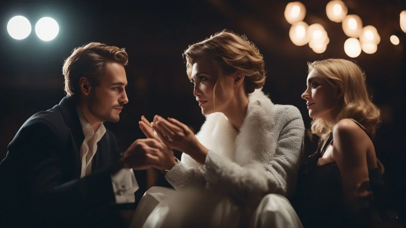 Deux acteurs captivants dans une scène de dialogue intense