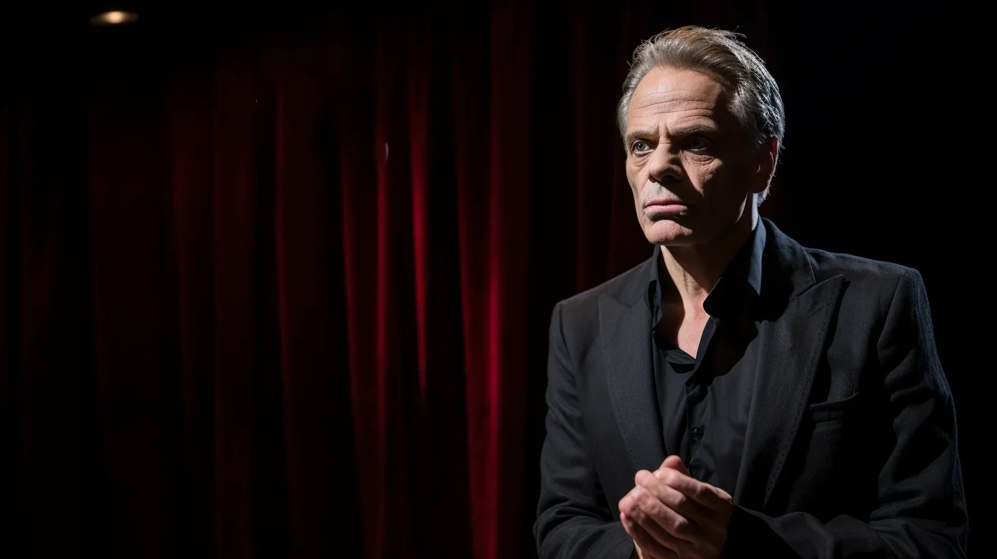 Image d'un acteur jouant un monologue sur scène