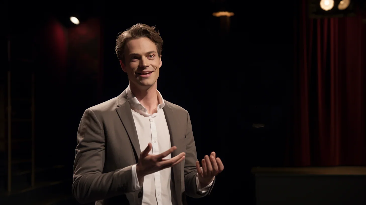Image d'un acteur accompli présentant un monologue réussi