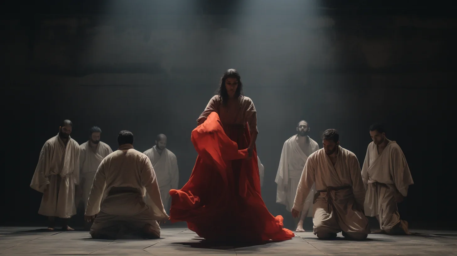 Image illustrant une scène dramatique au point culminant d'un spectacle