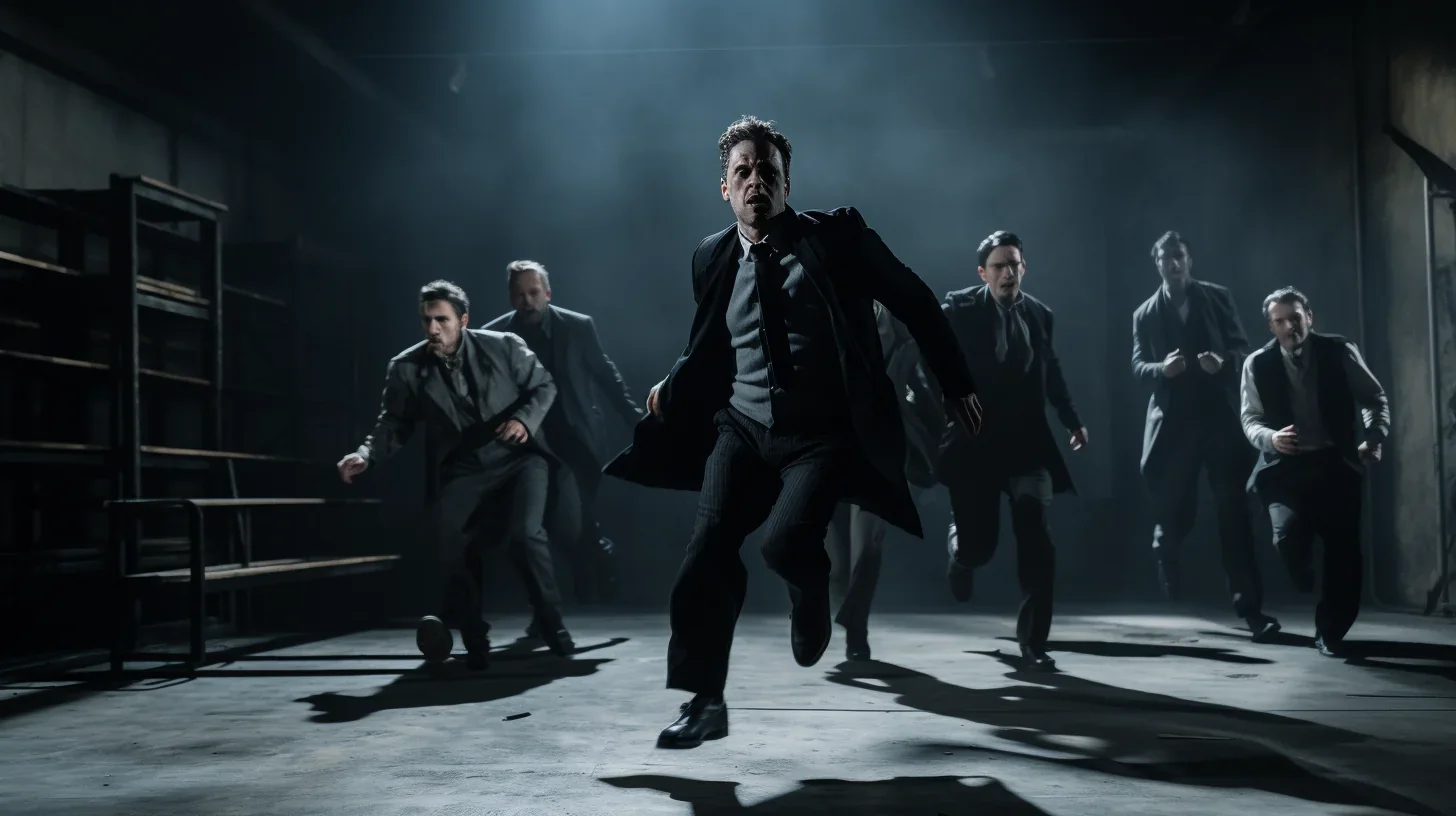 Artistes en costumes sur scène en pleine performance