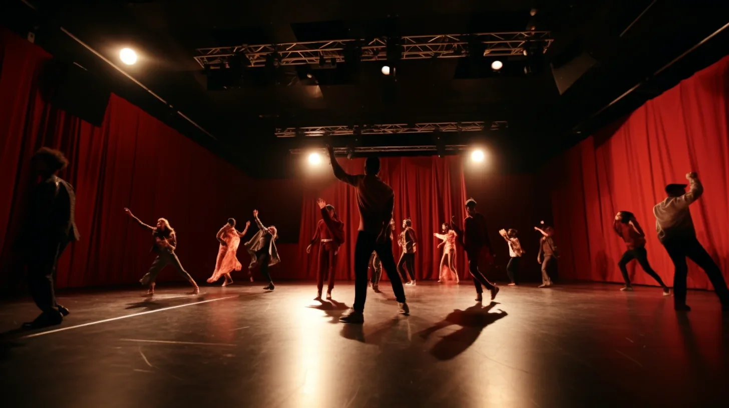 Acteurs pratiquant la méthode de rire en coulisses